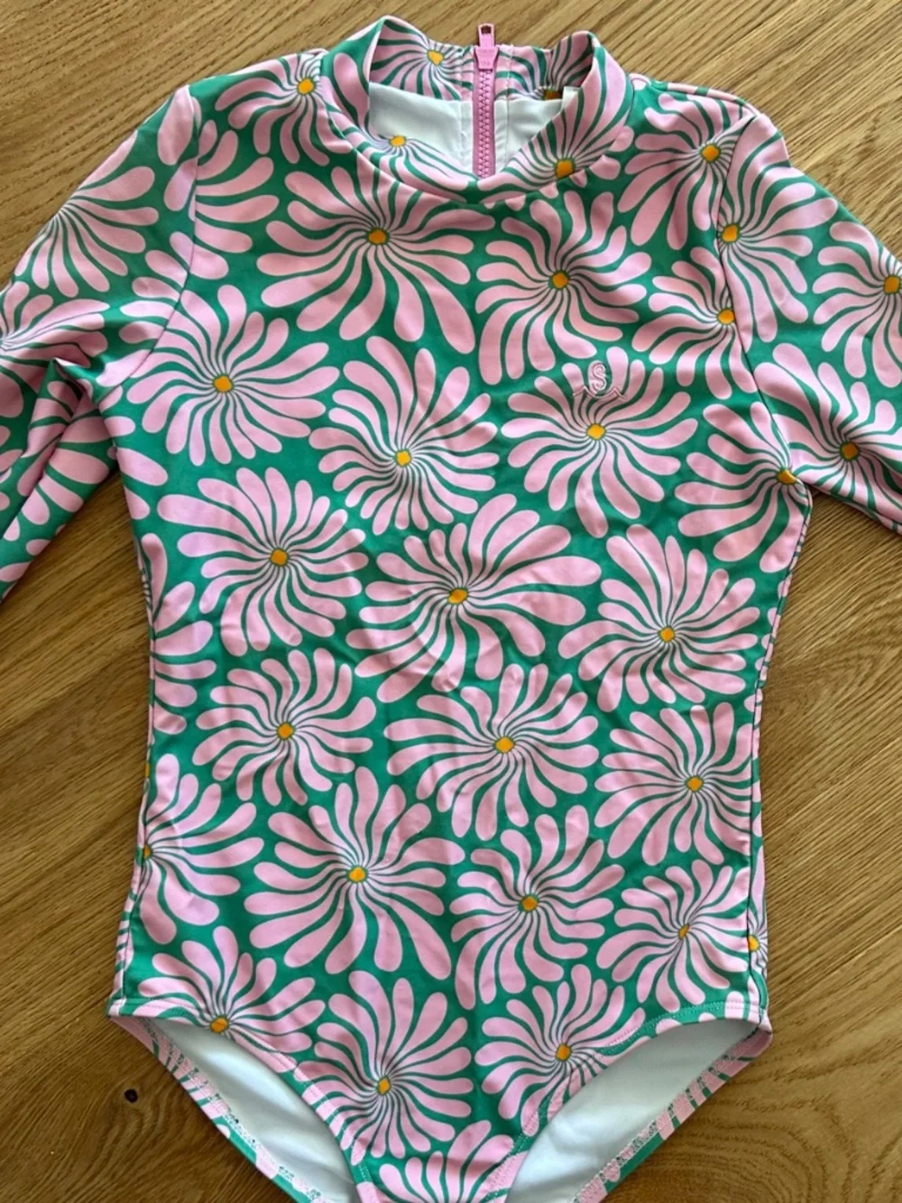 Seaesta Surf Wavy Floral Long Sleeve Swimsuit